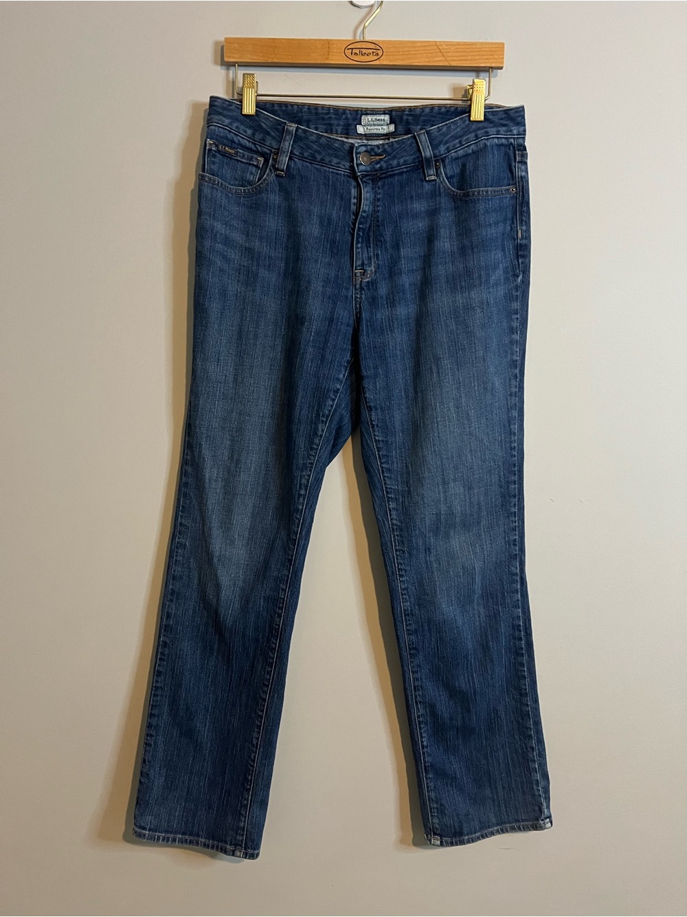 L.L.Bean Womens Sz 10 Favorite Fit Blue Denim Straight Jeans Stretch High Rise